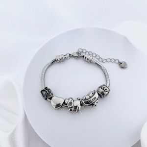 Linx Adjustable Snake Chain Charm Bracelet & Dog Mom Themed Charms Waterproof